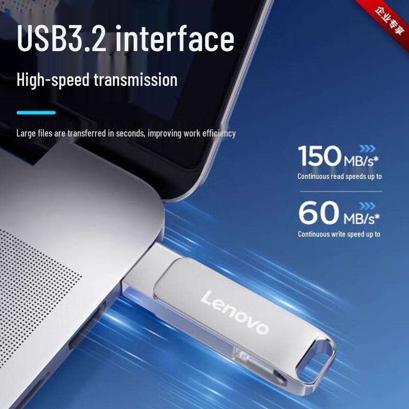 Lenovo SS380 Dual-Interface USB 3.2 Type-C Flash Drive