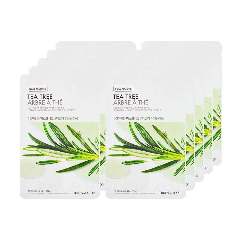 THE FACE SHOP Real Nature Tea Tree Face Mask Sheet, 10 Count