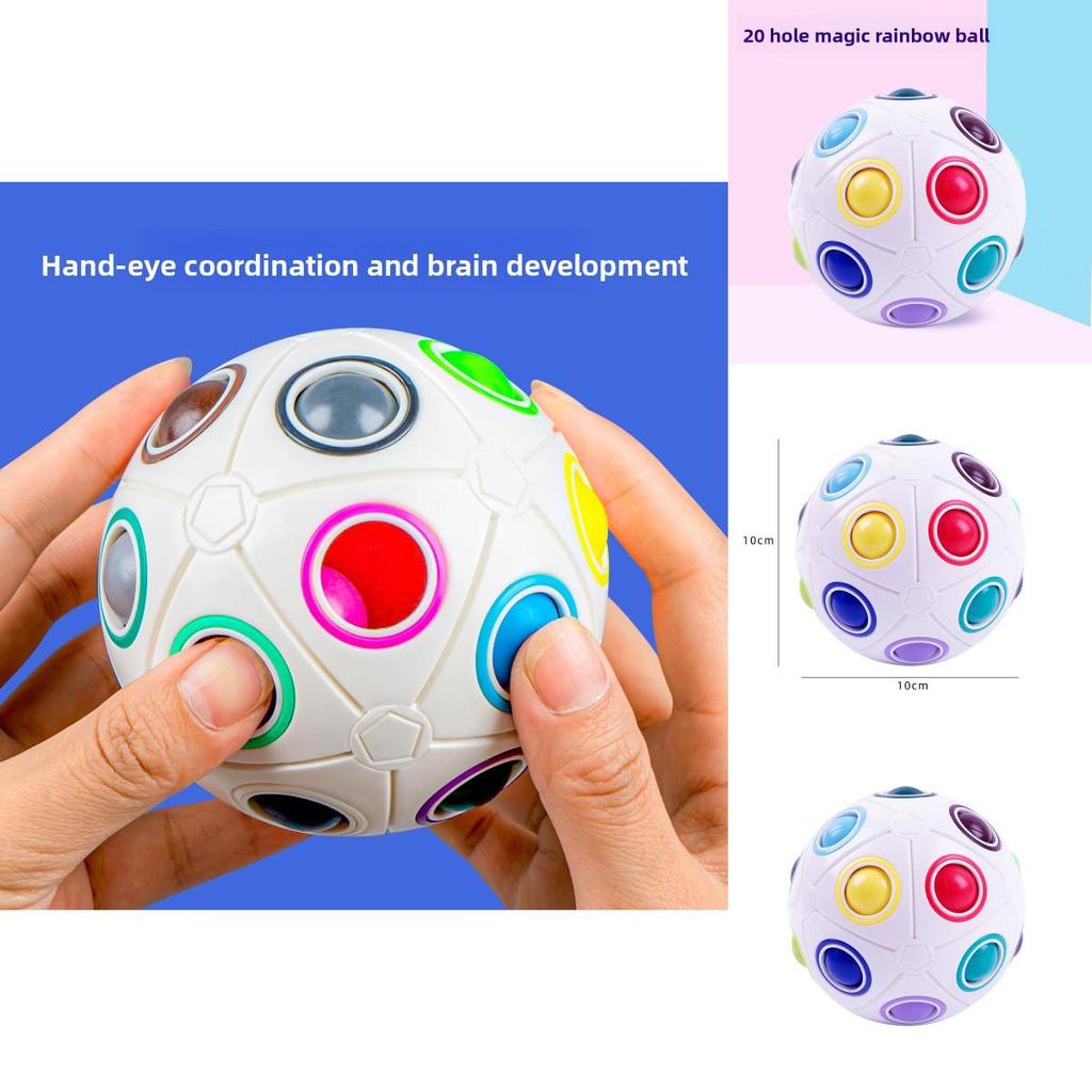 Rainbow Ball 20 Hole Puzzle Toy For Kids Brain Teasers Educational Gift