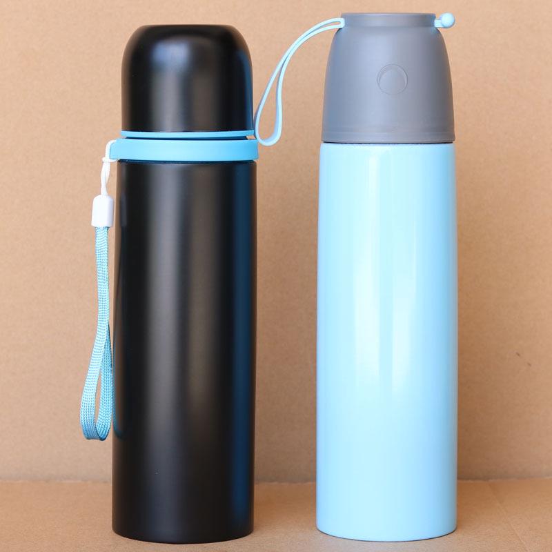 Stainless Steel Vacuum Sports Outdoor Fashion Simple Portable Rope and Bullet Thermos Mug