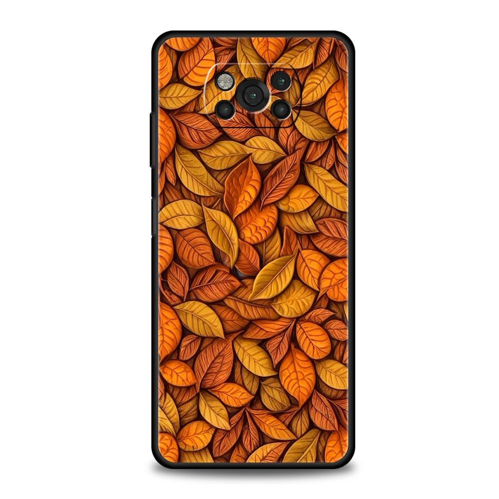 Cartoon Leaf Phone Case Cover for Xiaomi Poco F7 Ultra F6 F5 F4 F3 X6 X5 X4 X3 NFC C51 C55 M4 GT 5G Soft TPU Shell Fundas Capas