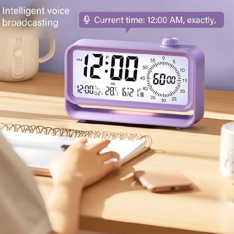 Kids Alarm Clock with Button High Volumes Visual Timers Indicators Rechargeable LCD Display Digital Clock Night Light