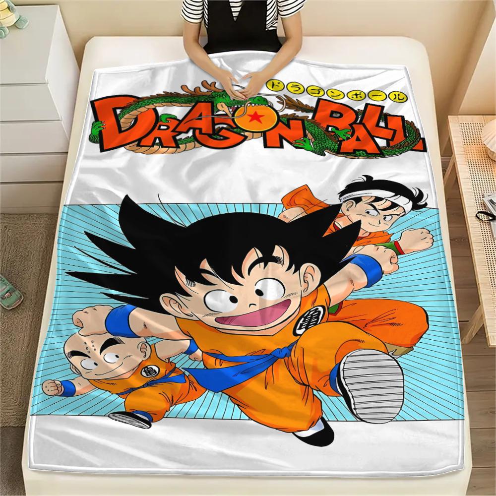 Dragon Ball Character Print Flannel Blanket High Quality Comfortable for All Seasons Home Decor Warmth and Comfort Perfect for Christmas Gifts
