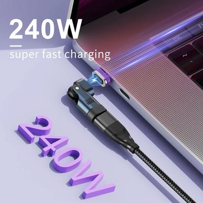 240W Type C Adapter USB-C To Type-C Fast Charging Cable Magnetic USB C Female Converter for Macbook iPhone 16 15 17 Xiaomi