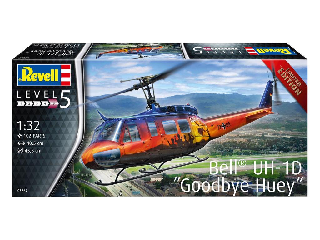German Revell 1/32 scale American UH-1D "Goodbye" Huey plastic model kit 03867