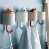 Creative Home Decor Cartoon Animal Squirrel Head Hiding Storage Bathroom Kitchen Hanging Hook Pasting Wall Hooks