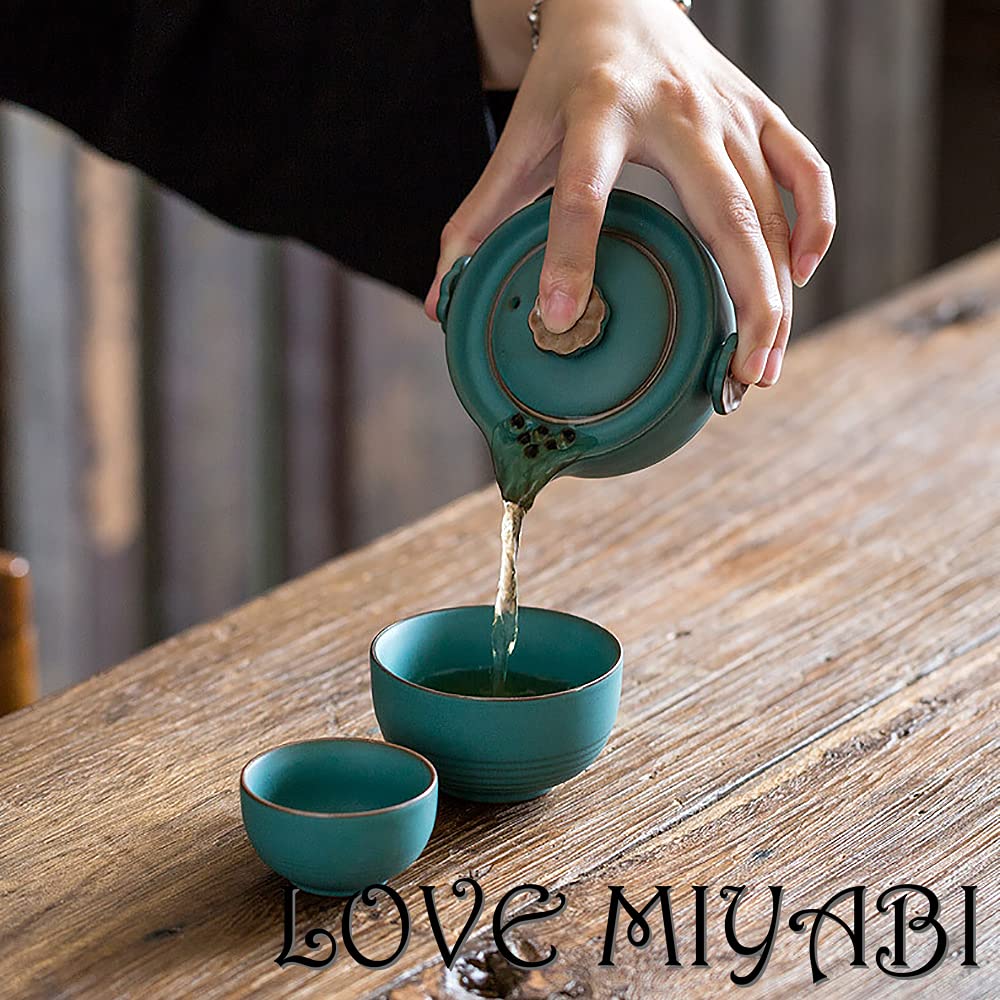 LOVE MIYABI Travel Tea Set for 2, Ultra-Compact Storage, Easily Enjoy Delicious Tea Outdoors, Perfect for TravelOutings, Chinese, Japanese, or Black