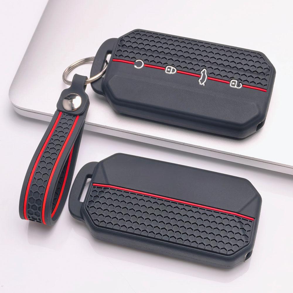 Key Fob Cover for Chery A8 Tiggo Plus with Keychain Anti-Scratch Guard Shockproof Protection Soft Grip Texture Responsive Button Touch