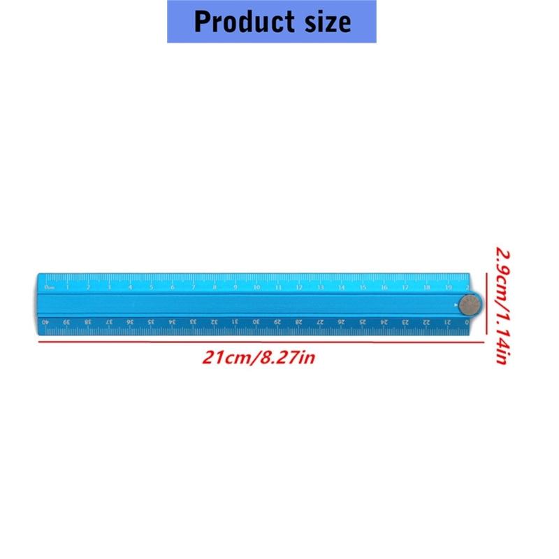 Scale-Lined Foldable Ruler with Metal Body and Center Joint for Drawing, Measuring, and Positioning Craft Layouts