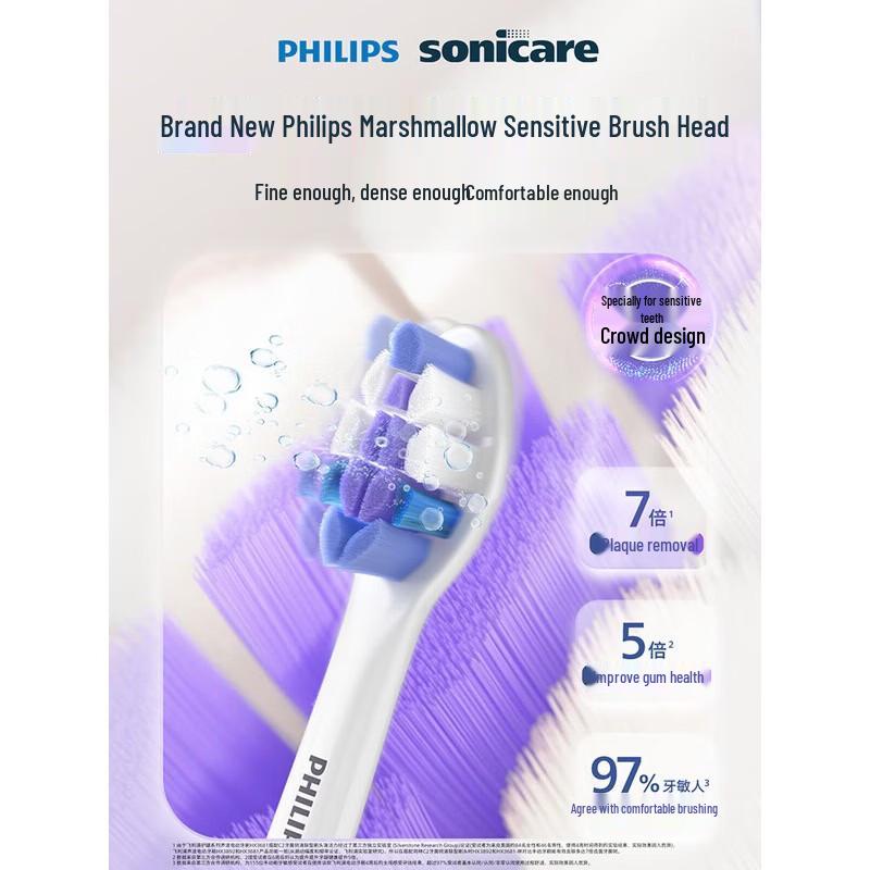 

Philips Sonicare HX6052/85 Sensitive Electric Toothbrush Heads, 2-Pack CN plug (adapter included)