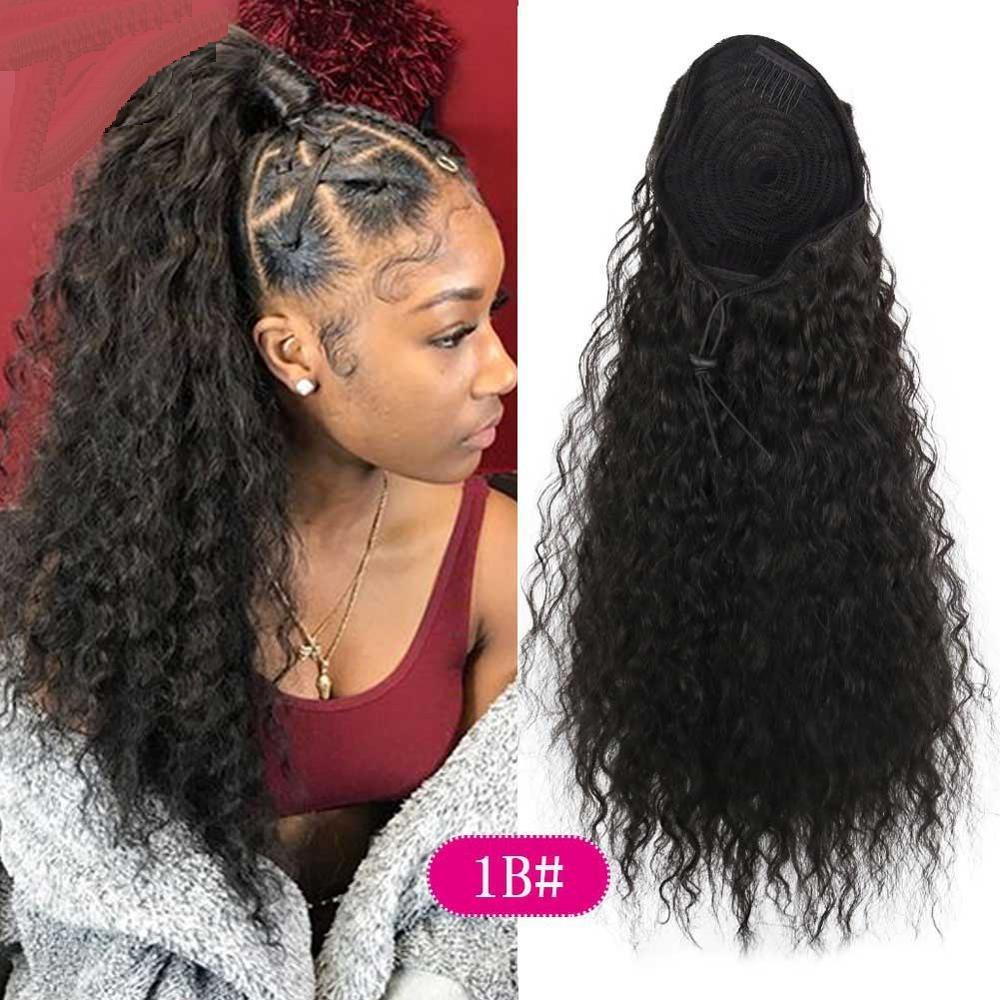 Buy Deyngs Synthetic Long Kinky Curly High Ponytail 20 Inch Ponytail Hair  Extension With Clips In Hairpiece For Women at affordable prices — free  shipping, real reviews with photos — Joom