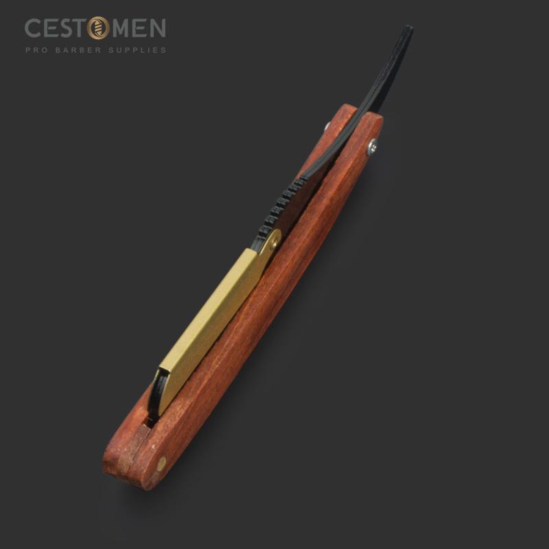 CESTOMEN Professional Vintage Barber Straight Razor Wooden Handle Salon Quality Cut Throat Shavette For Men
