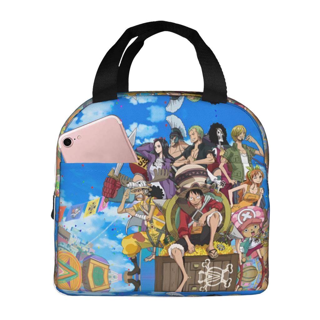 Custom One Pieces Insulated Lunch Bags for Camping Travel Manga Portable Thermal Cooler Lunch Box Unisex