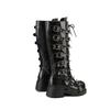 Fashion Retro Belt Buckle Metal Rivet Hollow Out Long Boots European American Casual Punk Style Shiny Thick Heel Motorcycle Boots 34-43