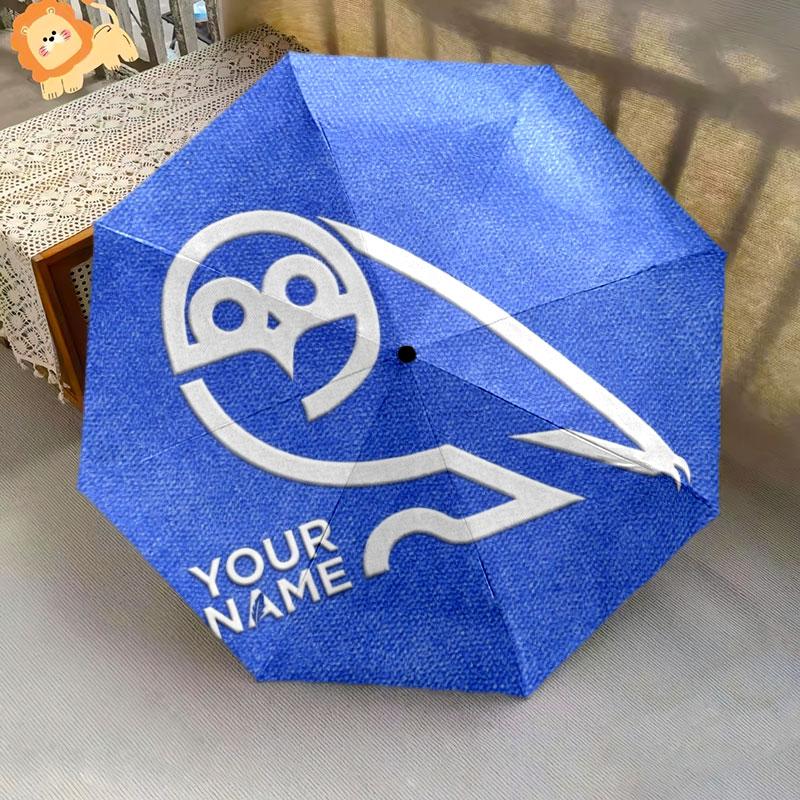 1 PC Automatic Folding Umbrella - Sheffield Wednesday Football Club Custom Name Pattern, Portable & Foldable Design with 8 Ribs, Christmas Birthday Gi