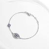 925 Silver Evil Eye Bracelet with Blue Inlaid Diamonds