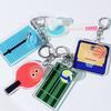 Basketball Keyrings Pendant Swimming Pool Keychain Decorations Bag Charm Table Tennis Handbag Charm for Women Girls