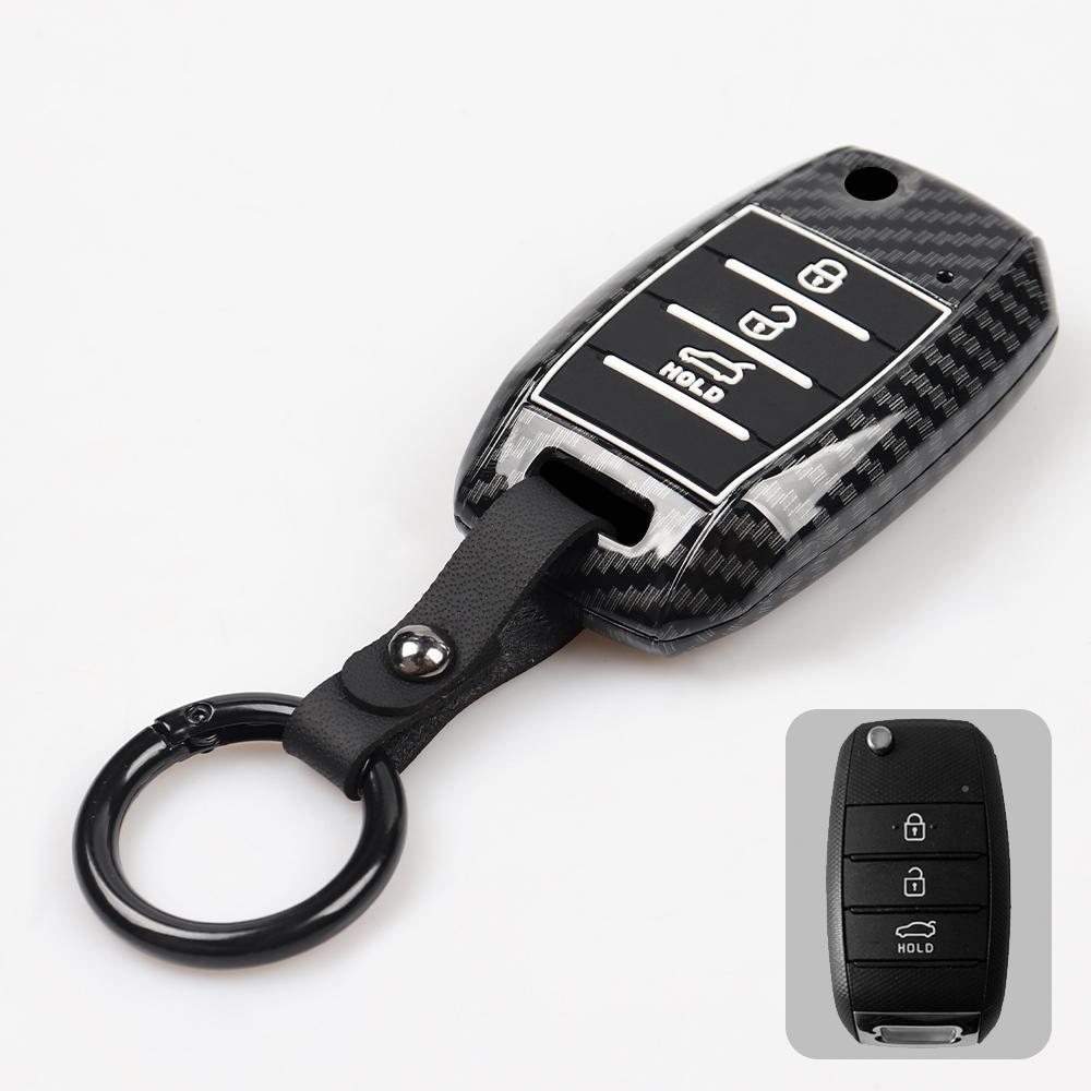 For Kia Sedona Grand Carnival 2015 2016 2017 2018  Stonic Forte Niro Soul Sorento ABS Carbon Car Key Cover Case
