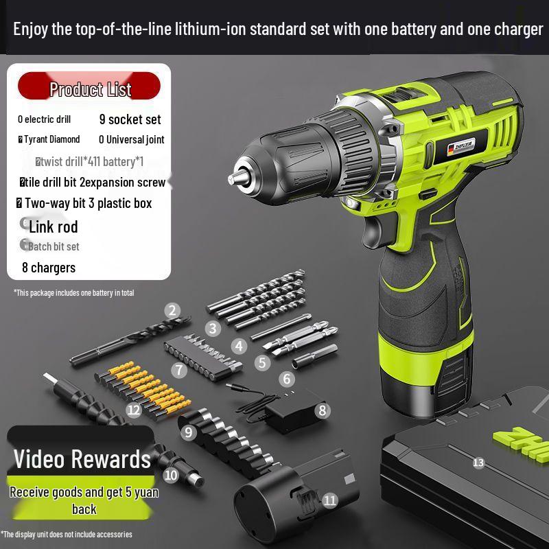 Shibaura Electric Drill & Screwdriver Home Tool Set with Lithium Battery