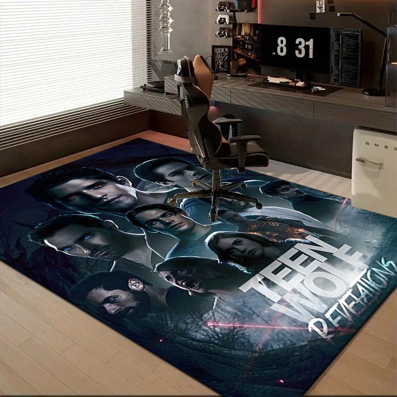 1PC Teen Wolf Rug for Livingroom,Bedroom, Palyroom, Chair Rug, Area Rug, Game Carpet, Large Size Rug Fan Christmas Gift