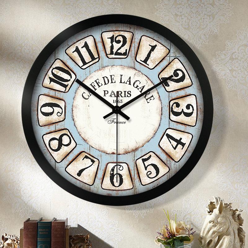 

1PC American Watch Nordic Wall Clock Living Room Silent Quartz Silent Movement Creative Fashion Radio Wave Large Wall Clock