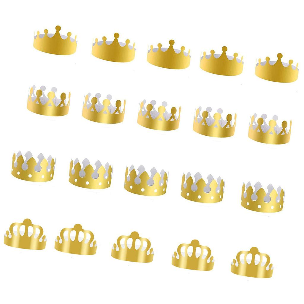 20Pcs Friendly Paper Birthday Crowns For Adults Kids Party Celebrations Assorted Colors Safe Design