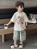 Boys' Cartoon Mouse Bamboo Cotton T-Shirt - Japanese Trend, Summer 2026 Style, Kids' Half Sleeve