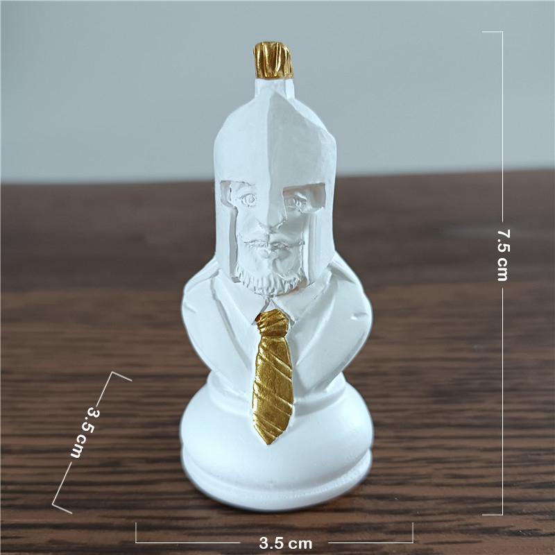 Black & White International Chess Figurines Statue Chess Pieces Board Games Accessories Home Decor Chessmen Ornaments