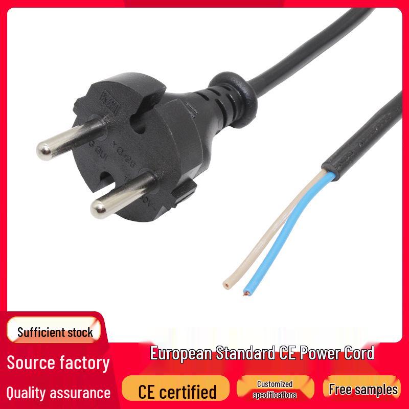 European Standard Two-Pin Pure Copper Power Cord with Dutch Plug (2-Core 0.75/1.5mm²)