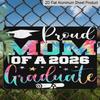2D Flat, 1pc Proud Mom of A 2026 Graduate Aluminium Sign 8x12 Inch - Grad Cap & Diploma Design, Colorful Graduation Decor, Gift for Mom, Party Wall