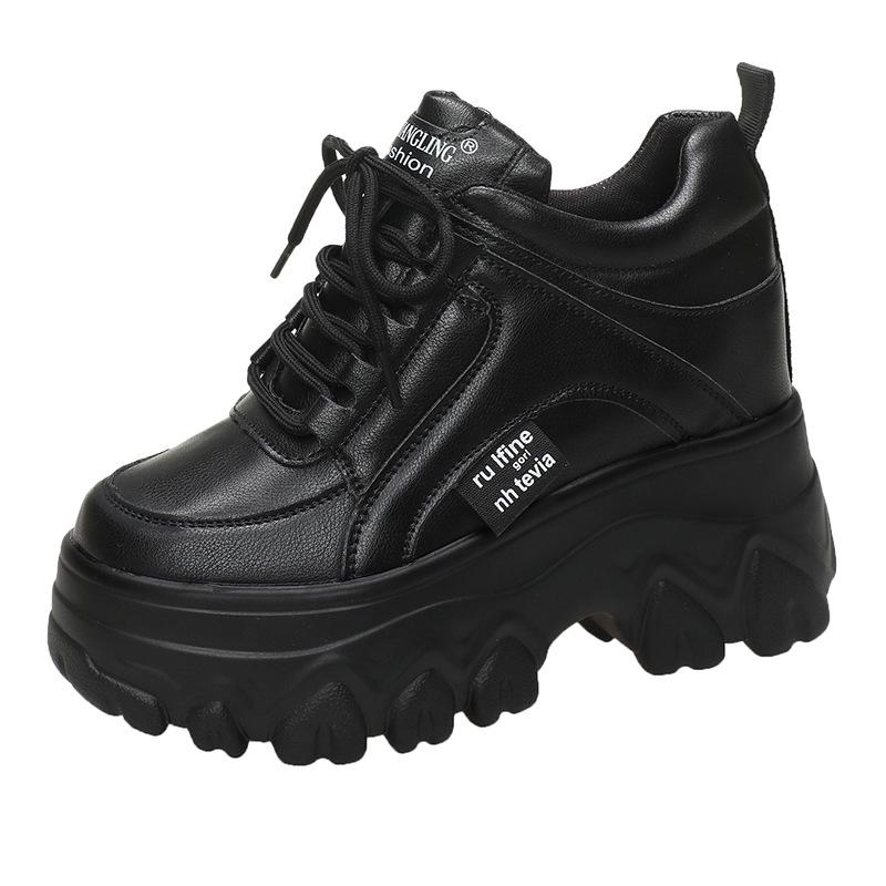 Damen Plateau Dad Schuhe - Frühling/Herbst 2021 Schnür-Sport-Freizeit-Sneaker, Koreanischer Stil für Studentinnen