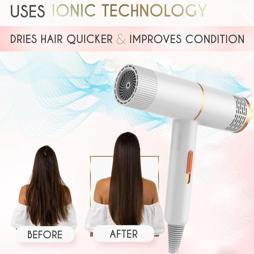 Nouveau Sèche-cheveux Professionnel Sèche-cheveux Ionique Négatif Sèche-cheveux à Turbine Électrique Haute Vitesse Température Constante Séchage Rapide Cheveux