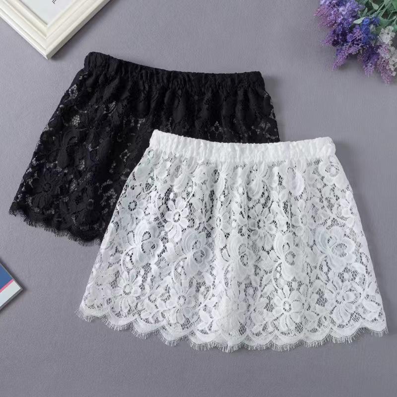Cămașă din dantelă florală cu gene pentru femei Extensor reglabil în straturi cu tiv fals fals mini-fustă inferioară Jumătate de alunecare