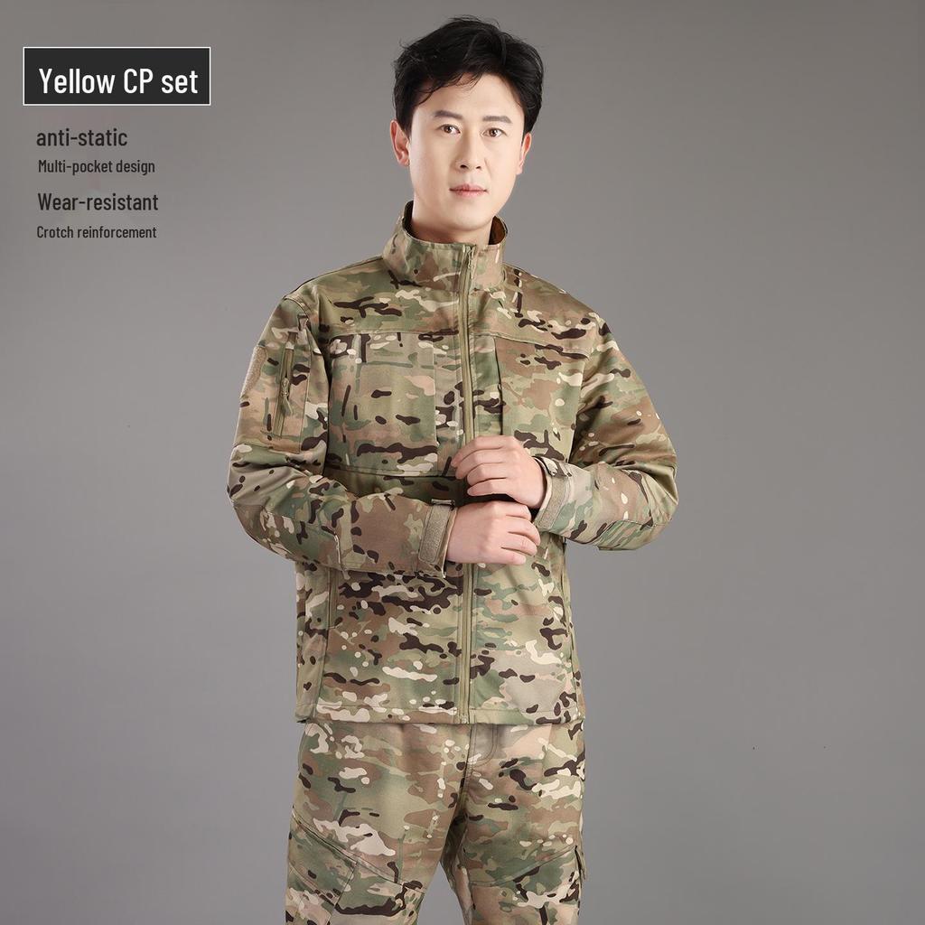Unisex Spring/Autumn Anti-static Workwear Set: Military Camouflage, Wear-resistant, Thickened, Outdoor, Dirt-resistant, New Style.
