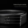 Buckle-Free Leather Belt for Men - Genuine Leather, Automatic Buckle, Versatile Lychee Grain Cowhide.
