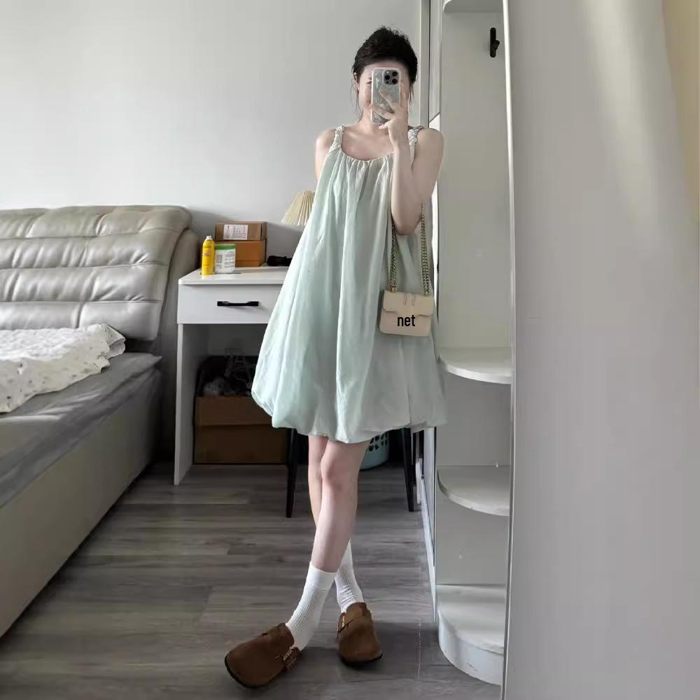 2024 Summer French-Inspired Petite Sundress: Women's Seaside Vacation Slimming Suspender Skirt