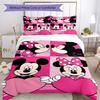 3-częściowy komplet pościeli Mickey i Minnie Zapięcie poszwy na kołdrę Zawiera 1 poszewkę na kołdrę i 2 poszewki na poduszki, Miękki i wygodny na wszystkie pory roku.