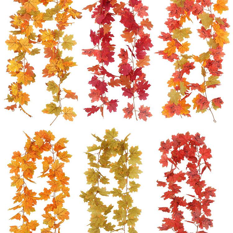 Red Maple Leaf Autumn Vine: Artificial Flower Wall & Ceiling Decor