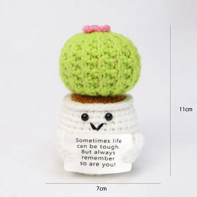 Positive Energy Potato Pocket Hug Handmade AnimalCrochet Mini Doll Funny Wool Gift for Friends or Lover Emotional Support Plant