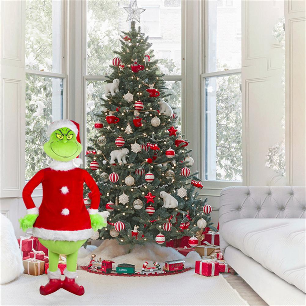 New Christmas Green Monster Doll Collectible Christmas Grinch Plush Toy Children's Christmas Cartoon Gift Doll Kids Holiday Gift