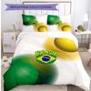 Brazil Football Printed Bedding 3 Piece Set Cozy Breathable Bed Cover Set As Housewarming Holiday Gift