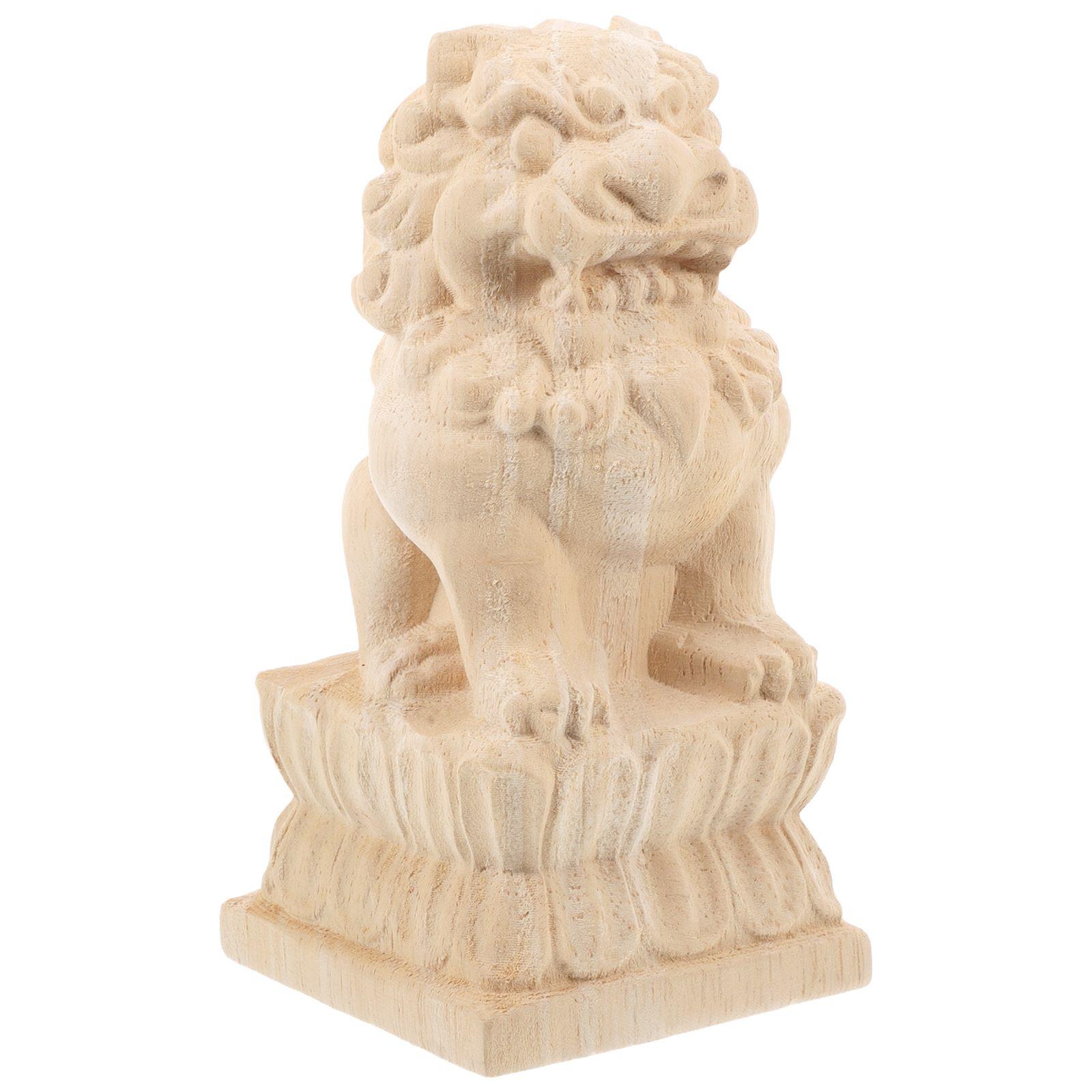 Декор Стигма Моста Садовые Украшения Деревянные Миниатюрные Китайские Модели Столбики Забора Навершия Львиные Верхушки 16.00X7.00X7.00CM