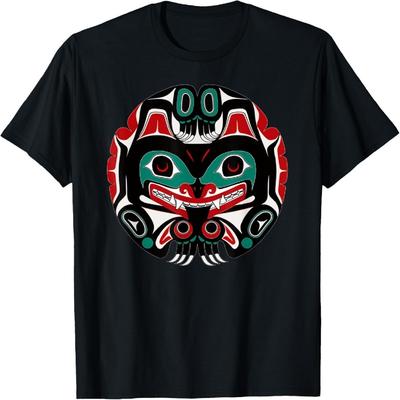 Arte Nativa Americana do Alasca Tlingit Águia Tribal Clã do Urso Camiseta