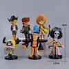 6pcs One Piece Anime Handmade Travel Edition Luffy Qiaobaas Black Clothes One Piece Handmade PVC Model Anime Toy Ornament Gift