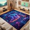Neon Colorful Theme Crystal Velvet Floor Rug Personalized Custom Name Text Warm Carpet Home Decoration