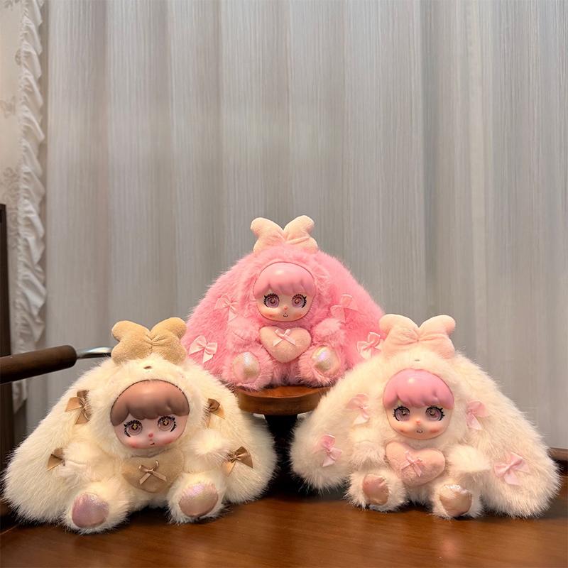 Cute Love Heart Vinyl Rabbit Ear Doll Toy Pendant Keychain Ornaments Backpack Hangings Decoration Gifts