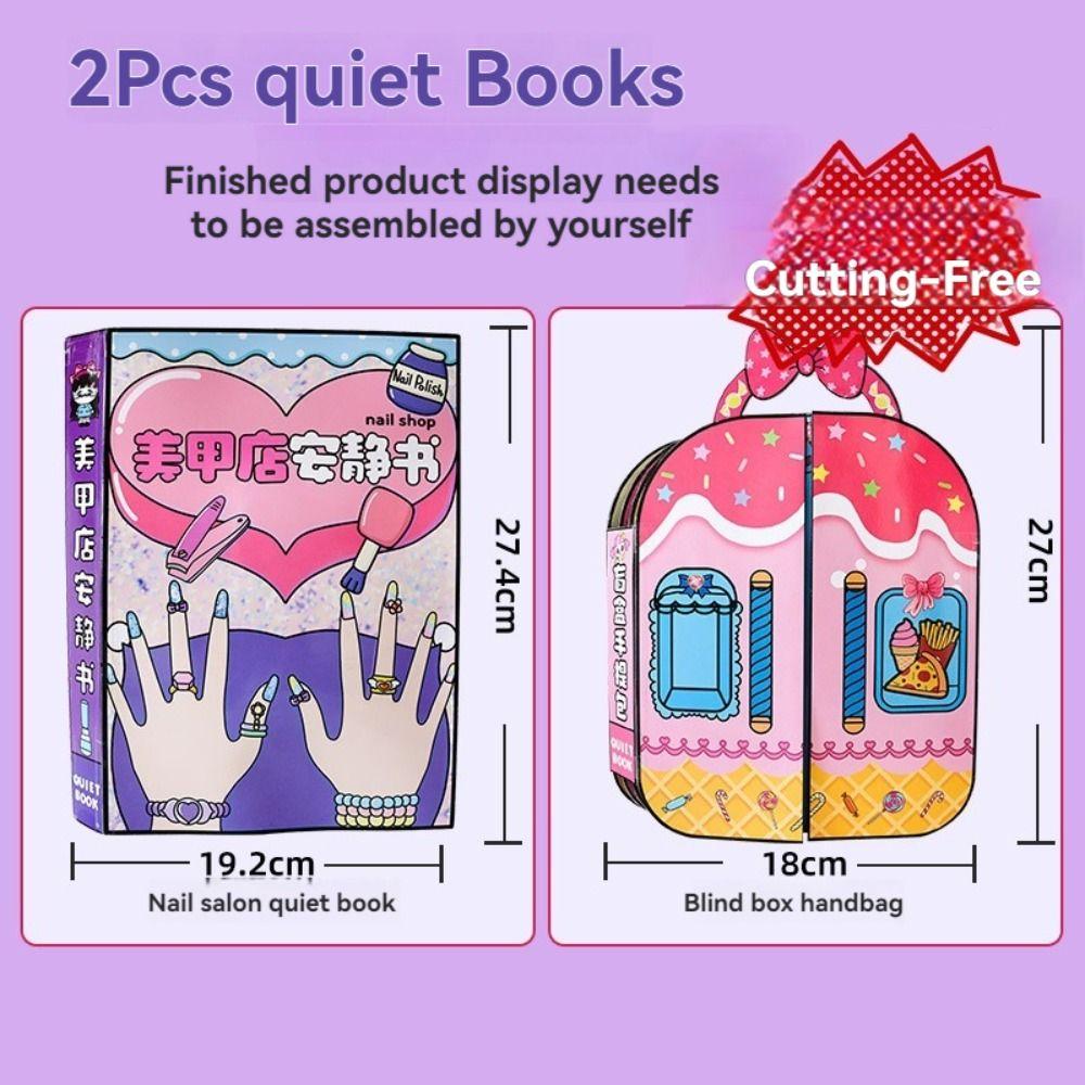 Interactive Nail Shop Quiet Book Creative Makeup Quiet Book DIY Dress Up Toy  Educational Toy