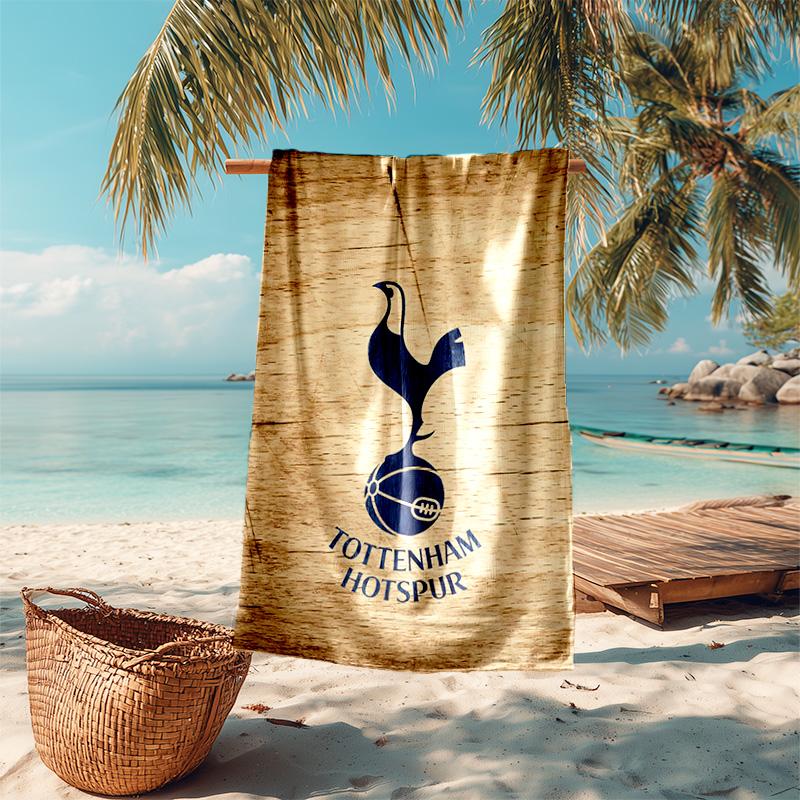 proof beach towel with Tottenham Hotspur F pattern - soft,absorbent,quick-drying,machine washable - perfect for swimming,camping,bathing