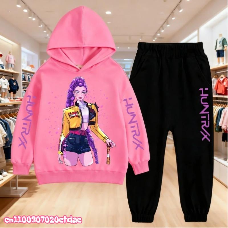 2025 Heiße Herbstmode KPop Dämonenjäger Print Kinder Set Hoodie+Hose Anzug 2-teiliges Set Kind Junge Mädchen Kleidung Lässiger Trainingsanzug
