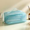 Large Transparent Mesh Makeup Bag | Minimalist Toiletry & Cosmetic Organizer | Custom Logo Option